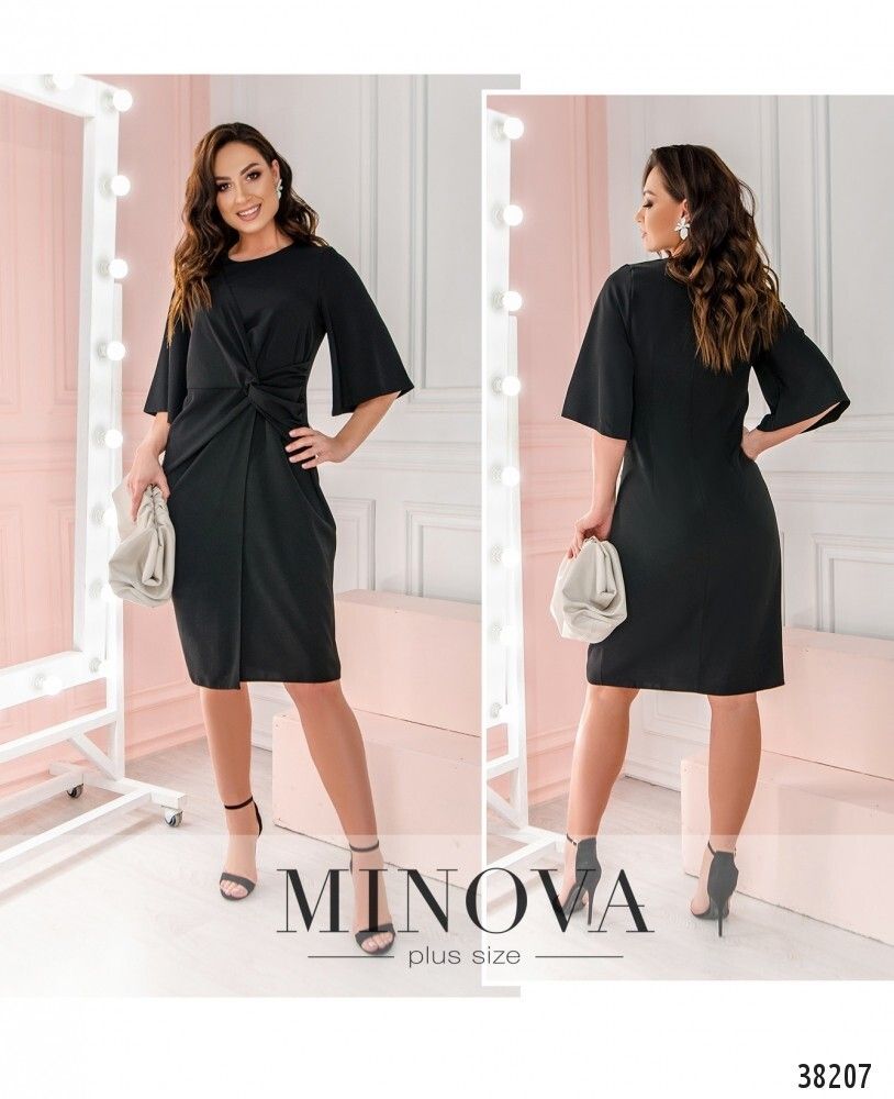 Платье 3136В-черный Minova
