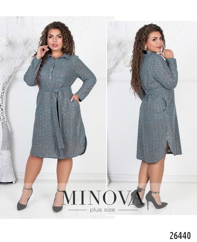 Платье 329-1-серый Minova