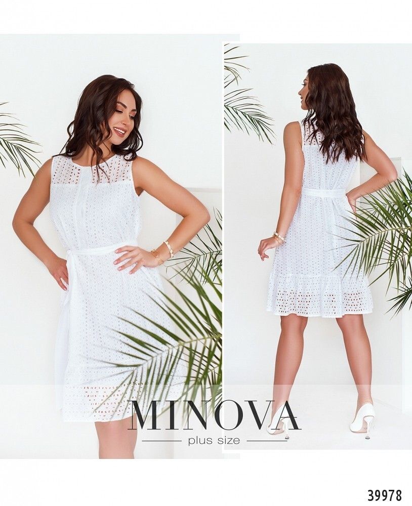 Платье 3146B-белый Minova