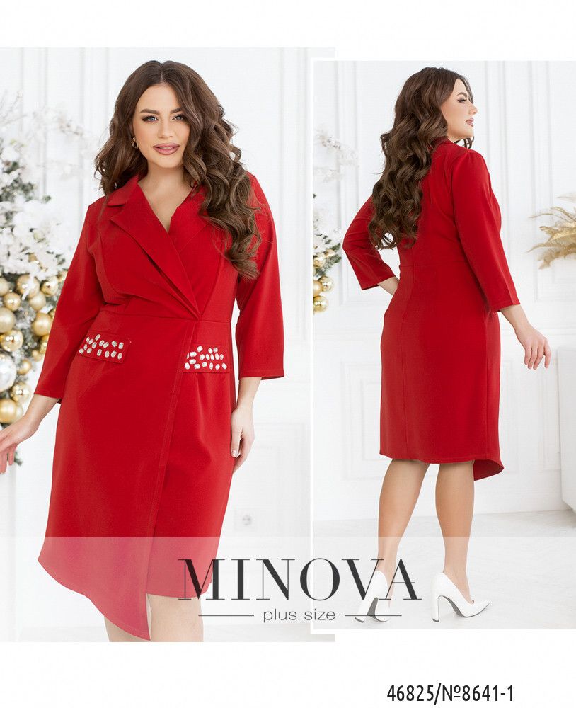 Платье 8641-1-красный Minova
