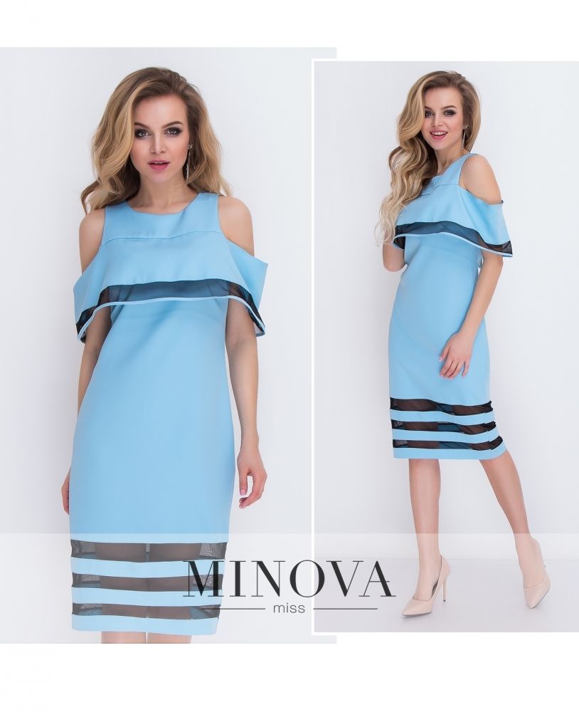 Платье 8576-голубой Minova