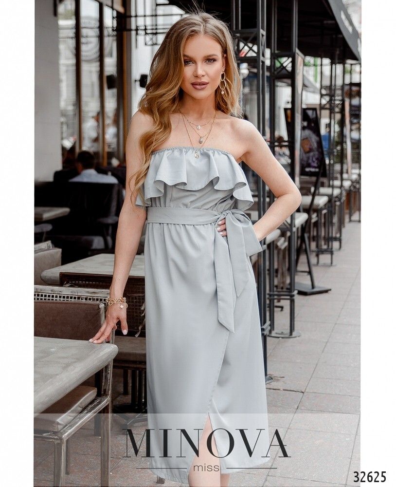 Платье 8608-светло-серый Minova