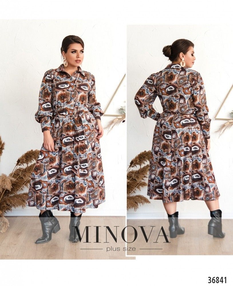 Платье 3133-В-коричневый Minova