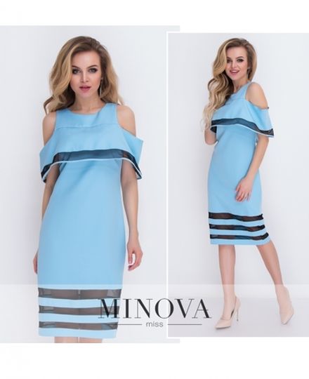 Платье 8576-голубой Minova Фото 1