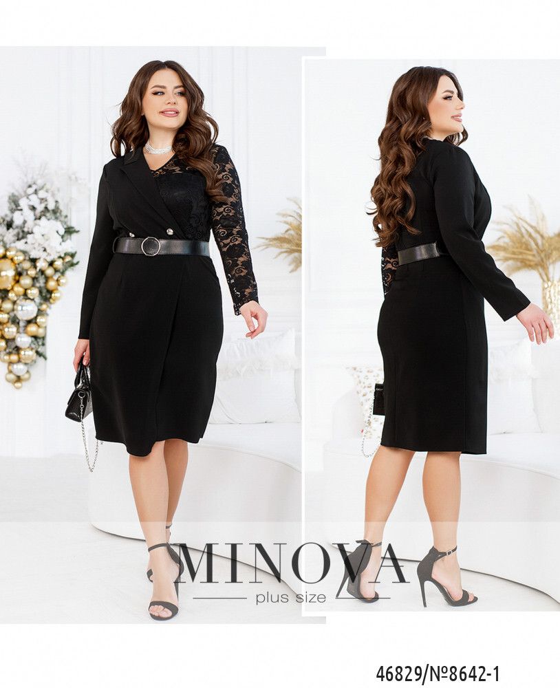 Платье 8642-1-черный Minova