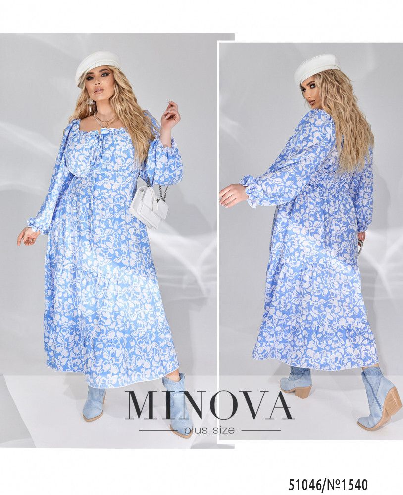 Платье 1540-голубой Minova