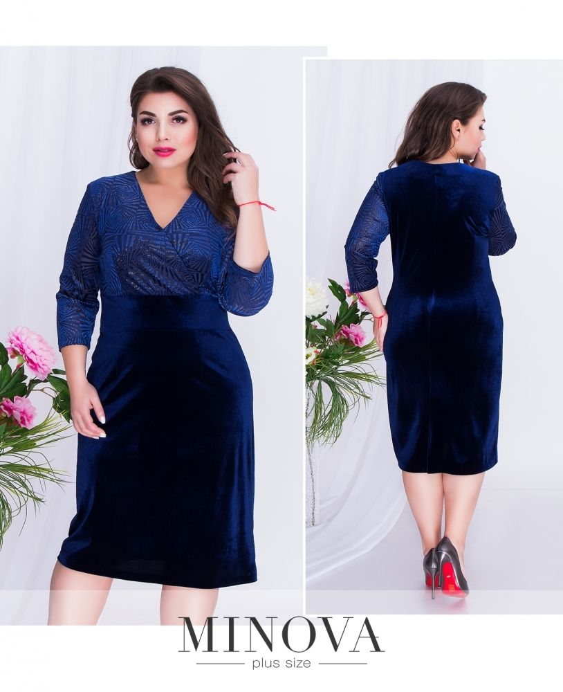 Платье 00260-синий Minova