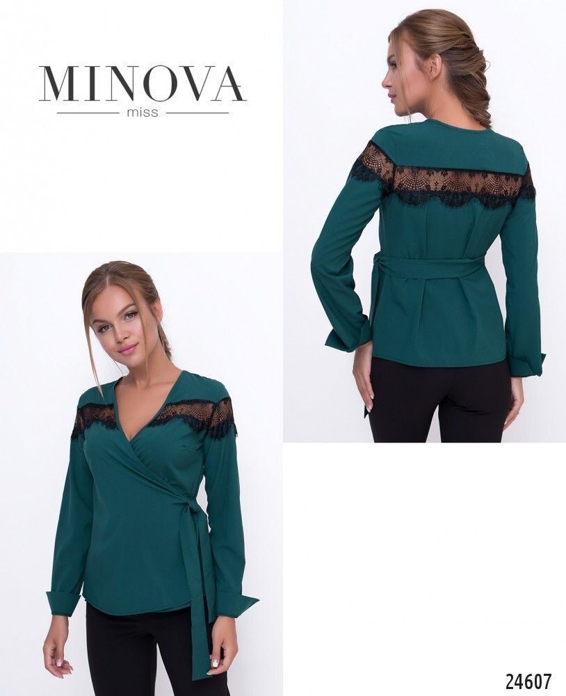Блуза 1107-темно-зеленый Minova