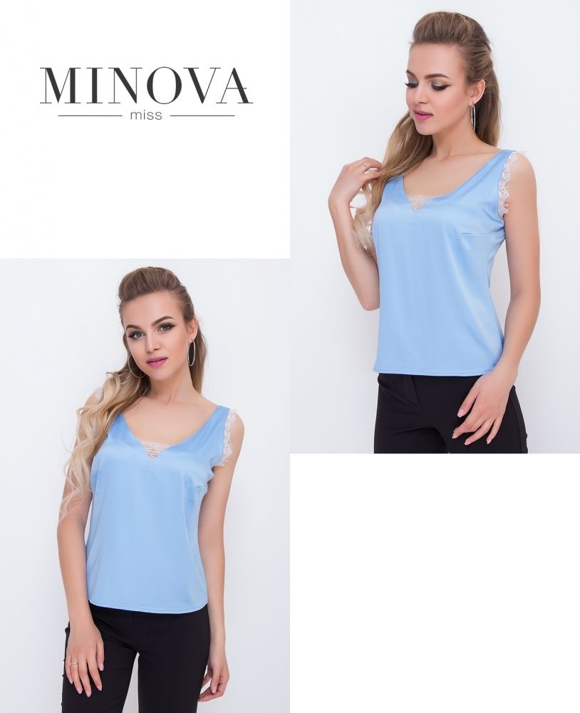 Блуза 1093-голубой Minova