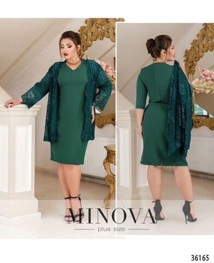 Платье 389-1-зеленый Minova Фото 1