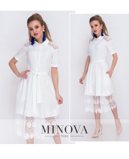 Платье 1040-молочный Minova Фото 1