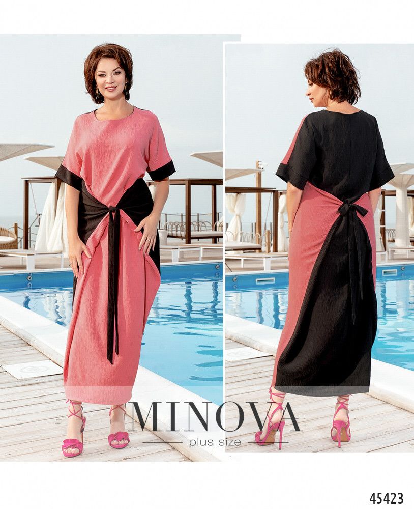 Платье 2280-розовый-черный Minova