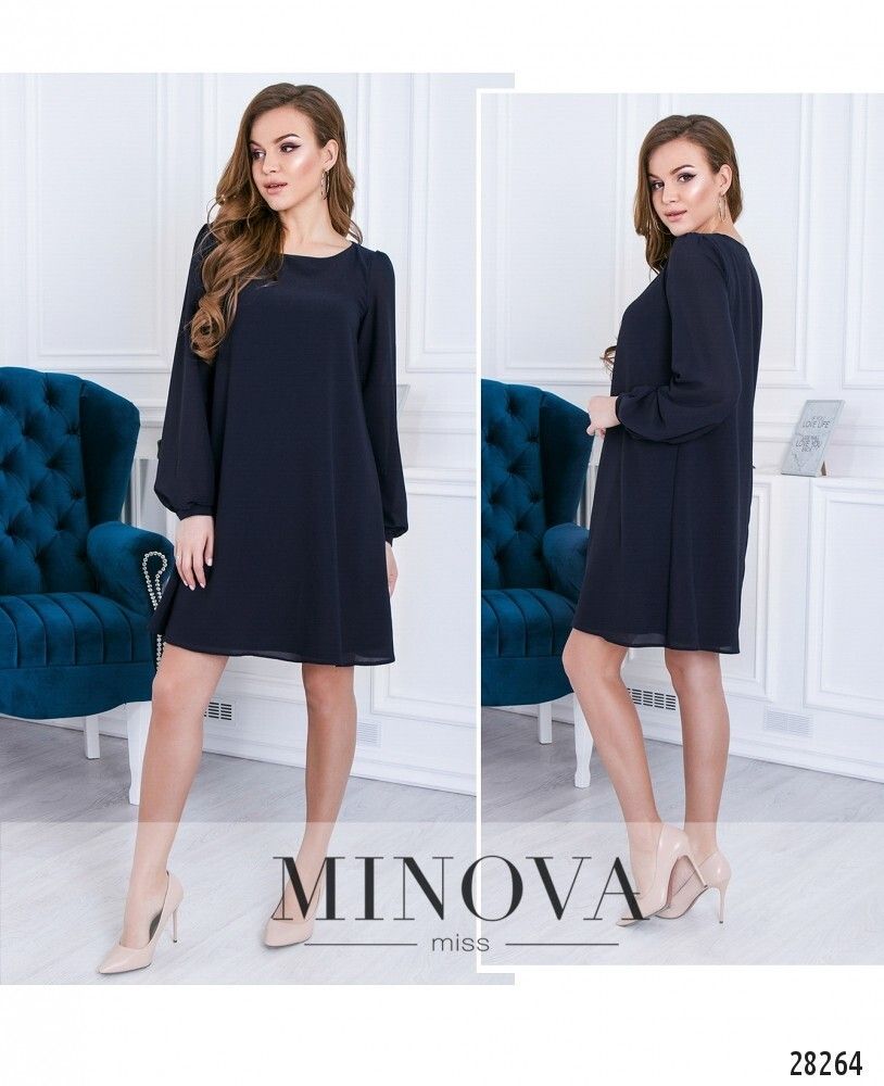 Платье 3110-темно-синий Minova