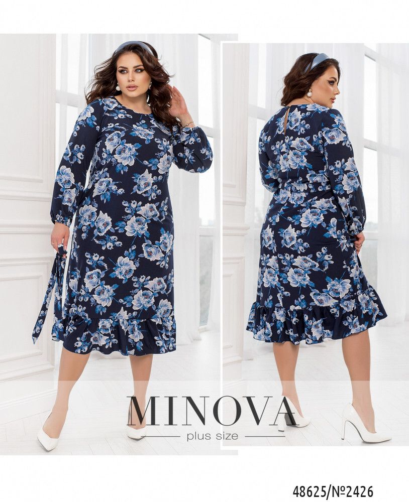 Платье 2426-темно-синий Minova