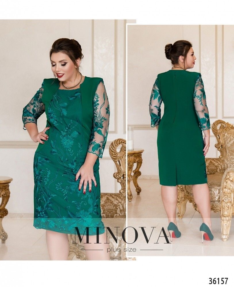 Платье 385А-зеленый Minova