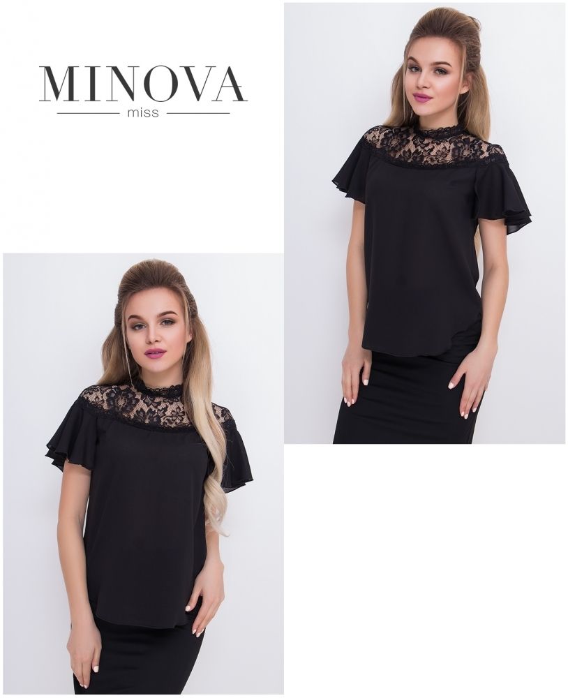 Блуза 4078-черный Minova