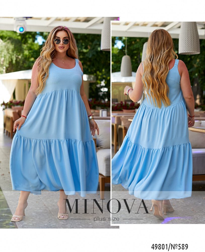 Платье 589-голубой Minova