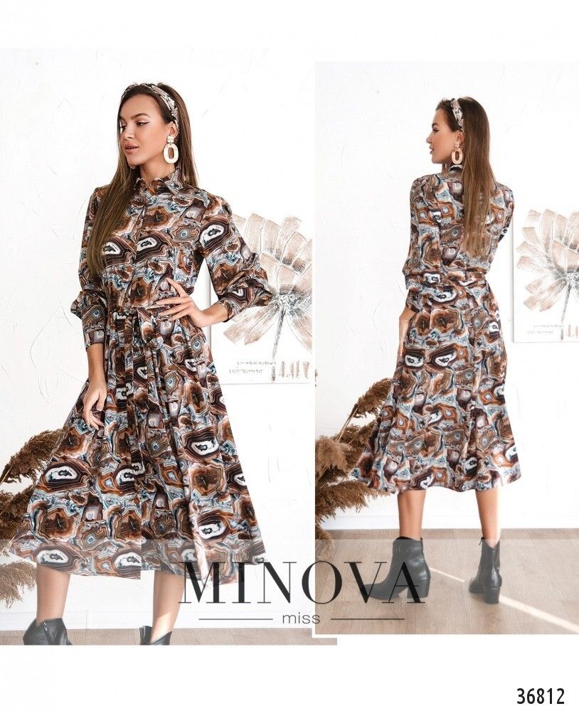 Платье 3133-коричневый Minova