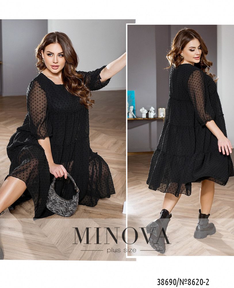 Платье 8620-2-черный Minova