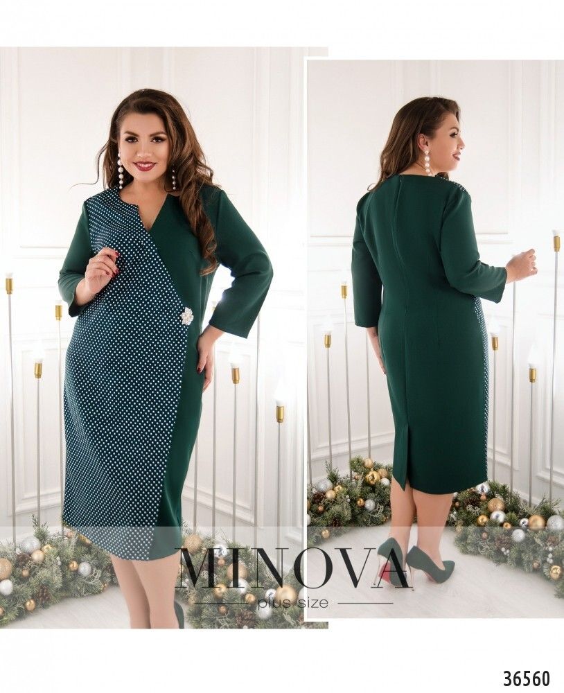 Платье 103-1-темно-зеленый Minova