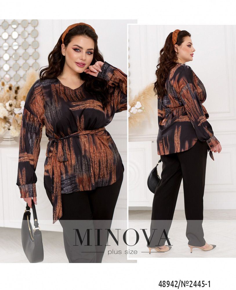 Блуза 2445-1-черный Minova