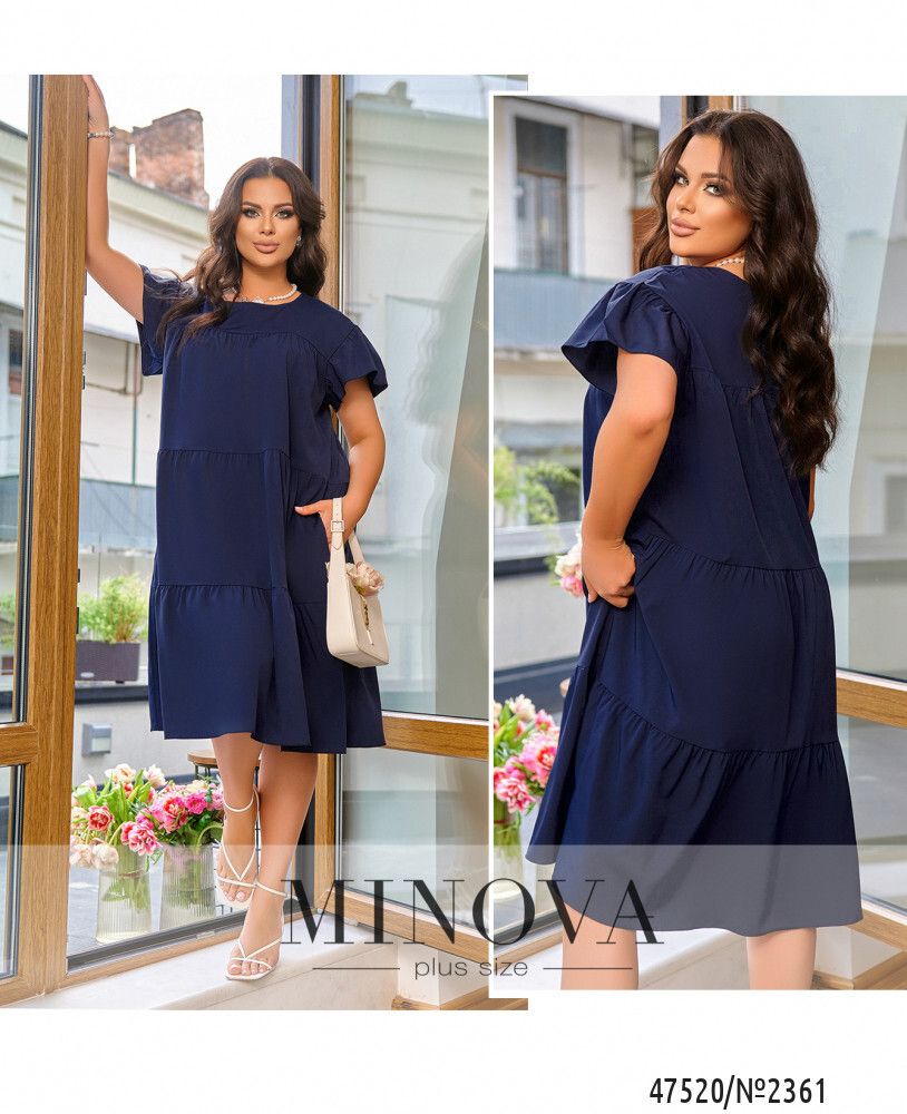 Платье 2361-темно-синий Minova