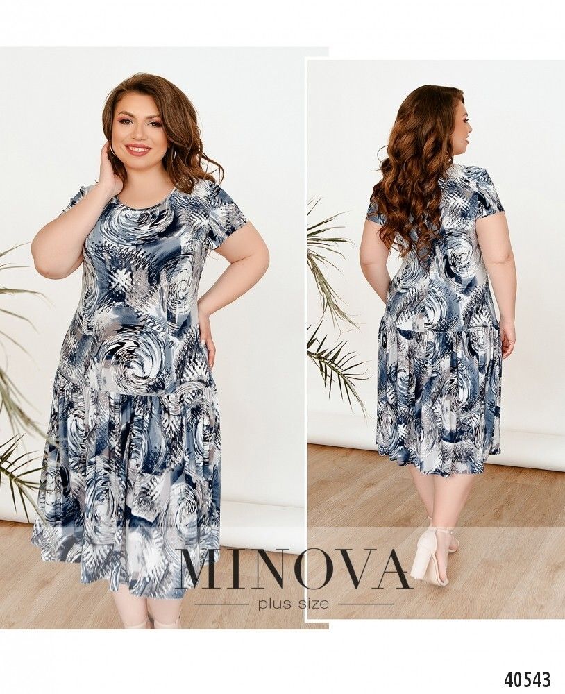 Платье 436-голубой Minova