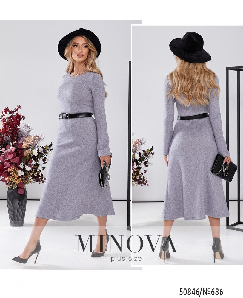Платье 686-серый Minova