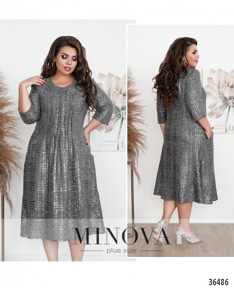 Платье 386-1-серый Minova