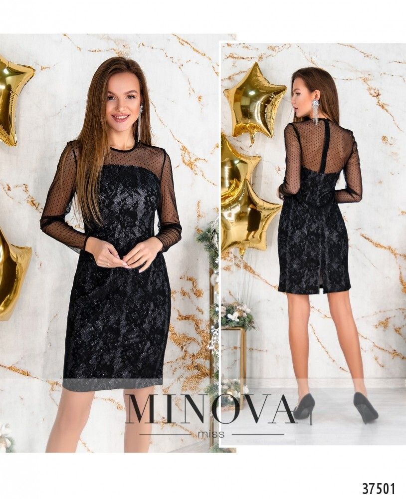 Платье 1156-черный Minova