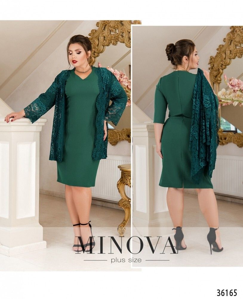 Платье 389-1-зеленый Minova