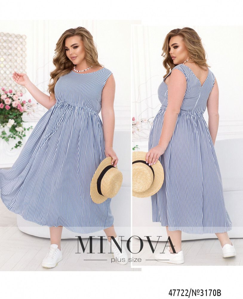 Платье 3170B-голубой Minova